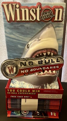 Vintage 2001 WINSTON Cigarettes Promo  No Bull  3D Great White Shark 14'' Display