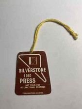 1980 Silverstone Ticket Hang Tag Press Motor Racing Memorabilia