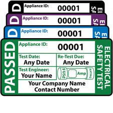 Personalised PAT Test Labels - 49mm x 25mm - Non Rip & Ultra Strong Adhesive