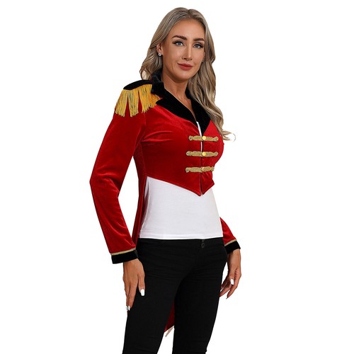 Adult Womens Circus Ringmaster Cosplay Costume Steampunk Tailcoat Jacket - Picture 36 of 141