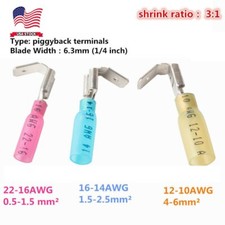 50/100x Heat Shrink Quick Disconnect Piggyback Terminals Wire Crimp Connectors