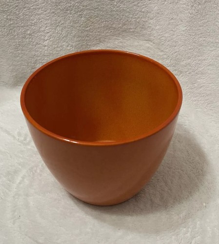Orange Planter Flower Pot/bowl made in Germany 5 1/4 Tall And 5 1/4 Wide. - Picture 6 of 6