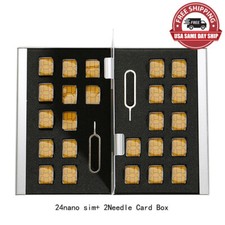 SIM Card Pin Storage Box Aluminum Micro 24 Nano Sim Card Case Holder Protect