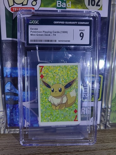 1999 Pokemon Playing Cards Eevee Mini Green Deck 7 of Diamonds CGC 9 Mint