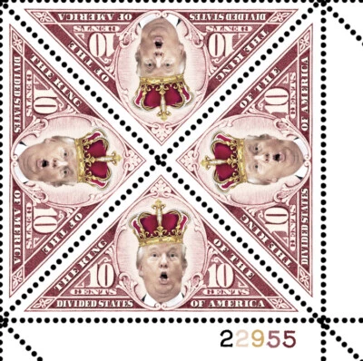Trump - King of the Divided States - RESIST - (Artistamp, Faux Postage, REPRO) - Image 1 of 2