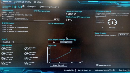 ASUS Z170-A, LGA 1151, processeur Intel i5-6600k, 2 x 8 Go DDR4 + dissipateur thermique et ventilateur - Photo 7/7