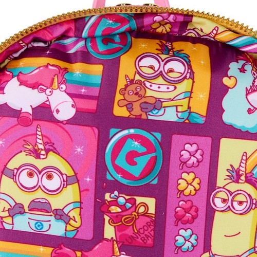 Mini Mochila Loungefly Minions Esponjosa Unicornio Arco Iris - Oficial Unicornio en Movimiento - Imagen 6 de 6