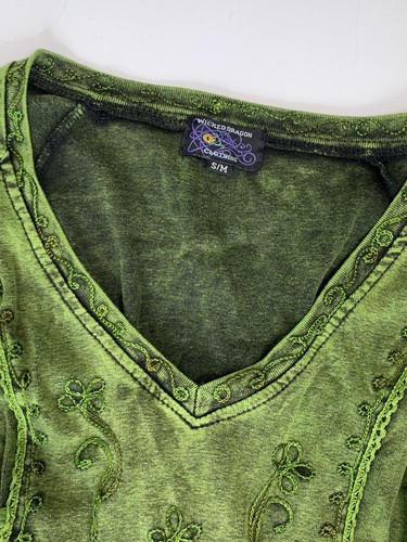 Vestido Wicked Dragon Fairycore Festival Boho Hippie S/M Ajustable Con Cordones Lados - Imagen 3 de 10