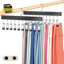 Legging Organizer for Closet 2 Pack, Pants Hangers with Clips Holds 20 Leggings,