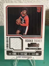 2023-24 Contenders Scoot Henderson RC Rookie Ticket Swatch📈Blazers🔥