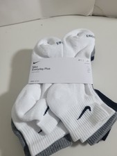 Nike Everyday Quarter Socks Black/White/Gray 6 Pairs Men's Size 8-12 SX6899-965