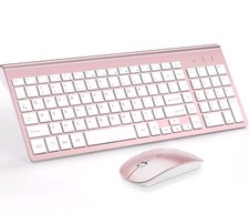 Ultra Slim Wireless Keyboard and Mouse Combo, Silent Compact Keyboard Mouse Set