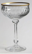 Champagne Tall Sherbet Glass Gold Crown by Mikasa