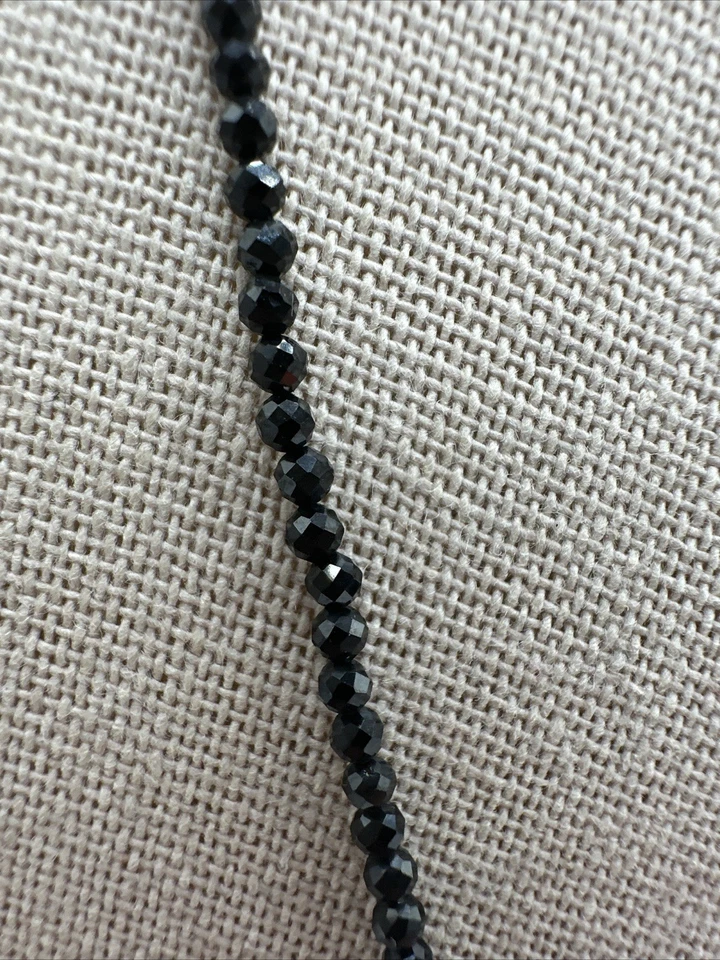 "Precioso collar cruz de plata esterlina espinela negra 24"" firmado FZN 925" Foto 4 de 4