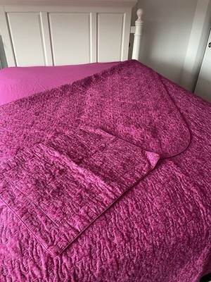 VTG Yves Delorme Darsii Pattern Queen 3 Pc Fitted Sheet, Quilt, Sham