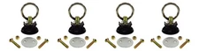 Pit Posse L Track Anchor Ring Aluminum Tie Down S Track Cargo Trailer- 4pc/Black