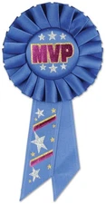 MVP Rosette of Size 3¼" x 6½" for Christmas - Beistle