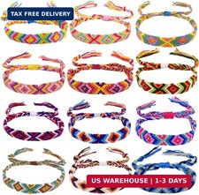 Woven Friendship Bracelets for Kids Girls Wowen, 12 Pack Handmade Adjustable Fri