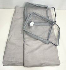 2 100 Linen Curtain Panels 50 X 96 Lined Weighted Rod Panel Pocket Soft Gray