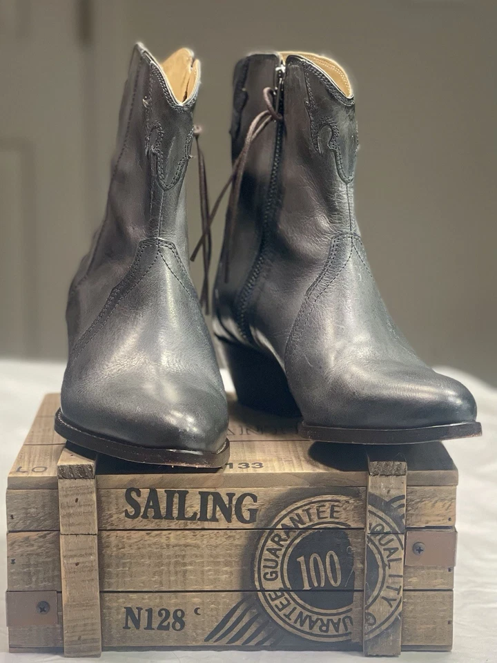 Botines occidentales de cuero para mujer Free People azul gris talla 6 (36,5) boho Foto 4 de 4