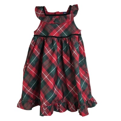 Baby Gap Dress Girls Toddler Sz 4+ Red Tartan Plaid Christmas Holiday  Sleeveless