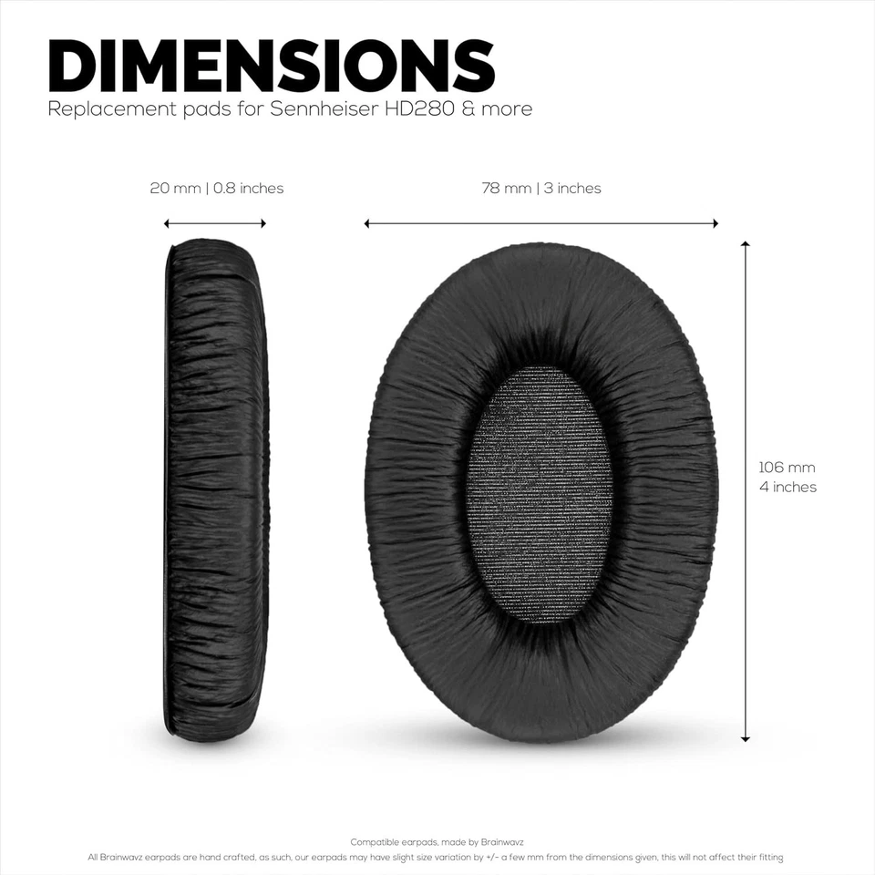 Replacement Ear Pads for Sennheiser HD280 PRO, Silver, HD281, HMD280 PRO, HMD281 - Image 4 of 4