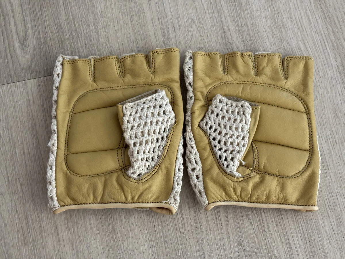 Vintage CyclePro Crochet Padded Cycling Gloves Fingerless Road Bike Eroica Sz M