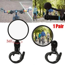 2pcs Bike Rear View Mirror Rotaty Round MTB Road Handlebar Bicycle Glass Mirror