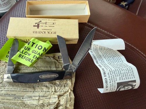PRE DATE CODE BUCK / WINCHESTER 301 STOCKMAN KNIFE NEVER USED IN BOX  NICE