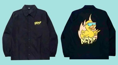 Neff Fresh 2 Death Ducky Windbreaker Men's Size large Black New with Tags