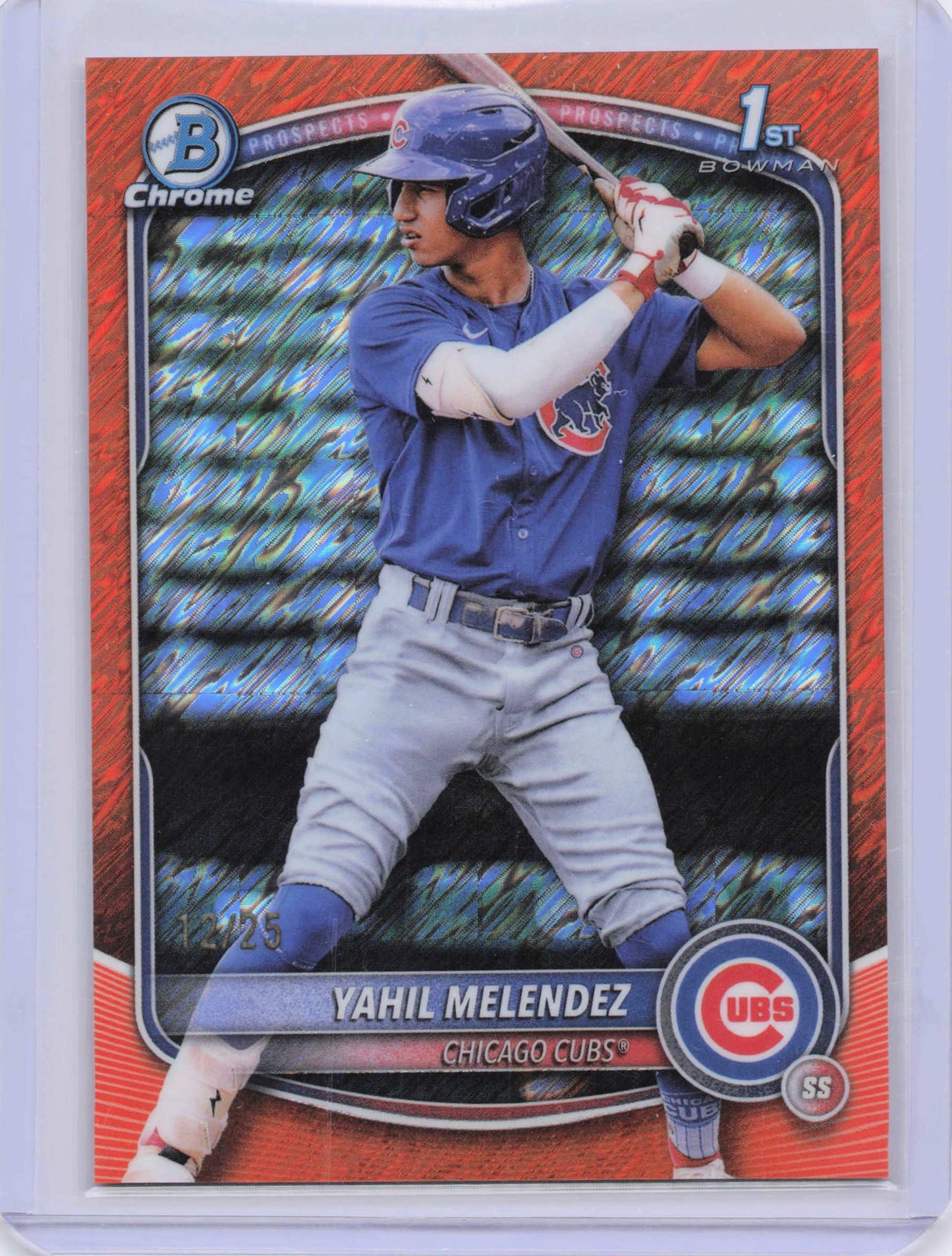 Yahil Melendez 2025 Bowman Chrome #BCP-222 Prospects Orange Wave #/25