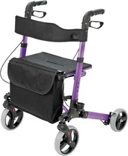 Walker Rollator with Seat and Backrest, FSA HSA Eligible, Adjustable