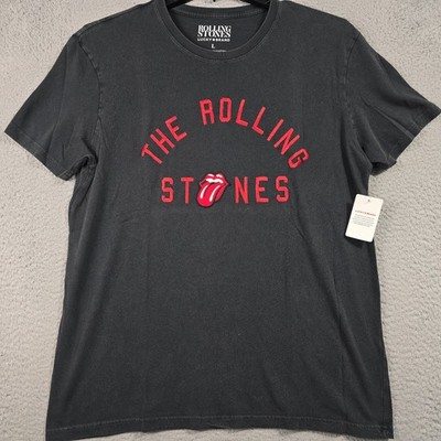 LUCKY BRAND Rolling Stones Mens Large Black World Tour Casual Music Concert NWT