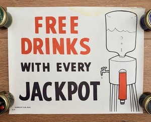 Harolds Club Casino Reno Poster 11 X 14 Home Party Free Drinks With Jackpot