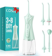 COSLUS Water Dental Flosser for Teeth 4 Modes Cordless 300ML Portable Oral