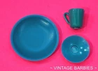 RARE Vintage Barbie Doll Pak Set N Serve Cup Plate & Saucer Near Mint ~ 1960's