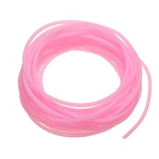 Rubber Cord Tube, 16ft Hollow Tubing 2mm OD 1mm ID for DIY Craft, Pink
