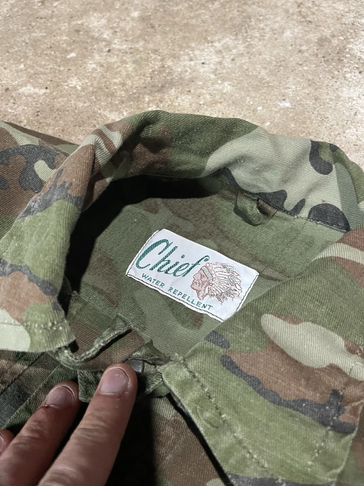 Vintage 60s Cheif Hunter Camo Outfit XL 2 PC Camouflage Set Hunting Men’s - Image 2 of 4