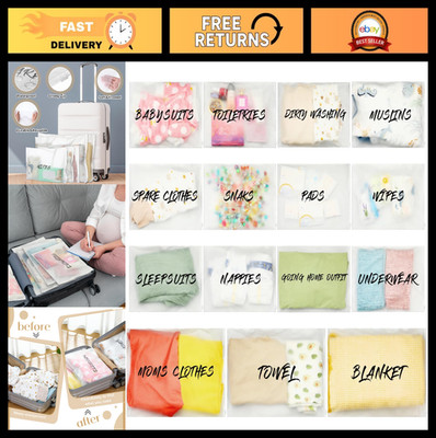 15 Pcs Maternity Hospital Bags for Labor & Delivery | Resealable Clear Baby Bag