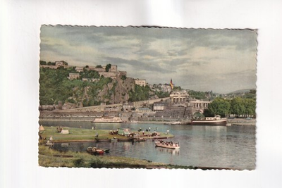 #ad F9189 Postcard Koblenz on the Rhine German Corner Ehrenbreitstein... $2.39