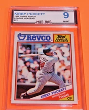 KIRBY PUCKETT****1988 TOPPS REVCO***MINT 9***TWINS***Mad Dog GRADED