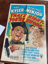 THAT'S RIGHT, YOUR WRONG MOVIE POSTER-LUCILLE BALL-1939