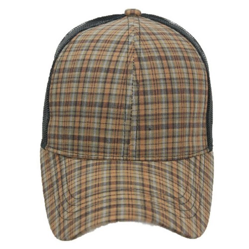 Baseball Cap Mesh Trucker Snapback Fashion Casual Plaid Check Adjustable Hats - Picture 4 of 41