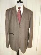 1900 PIERRE BALMAIN MEDIUM BROWN WEAVE COTTON WOOL SPORT COAT FRANCE 44 R
