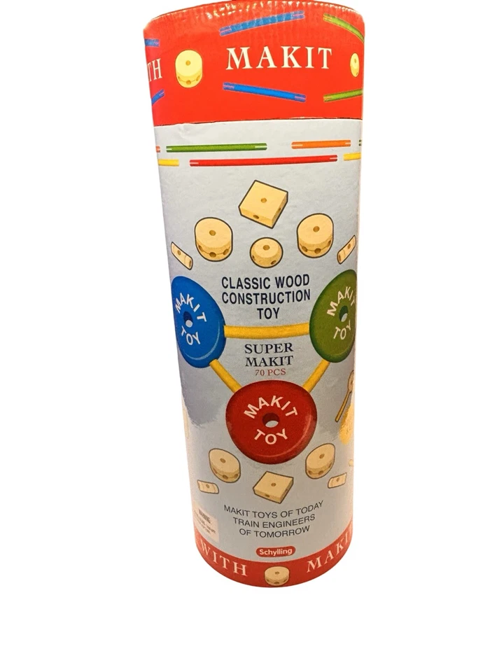 Schylling Super Makit Classic Wood Construction Toy Case Only - Image 2 of 4