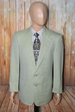 Ermenegildo Zegna Men Super 100s Lime Check 2 Front Button Sports Coat Sz 38R