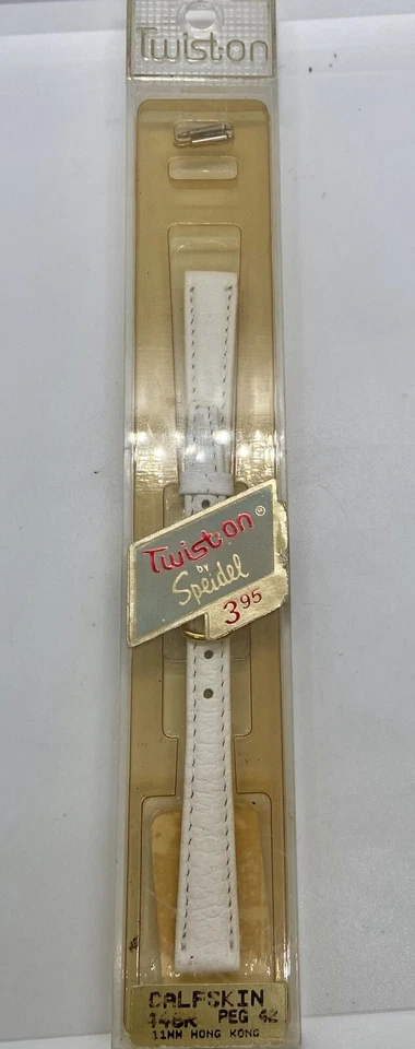 Correa de reloj de cuero de becerro blanca torcida SPEIDEL barras de resorte de 11 mm incluidas Foto 3 de 4