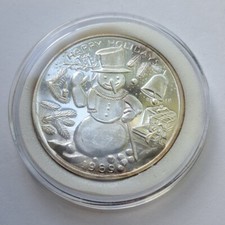 1989 Happy Holidays For Someone Special 1 Troy Oz 999 Pure Silver Art Round 49.95 per troy oz