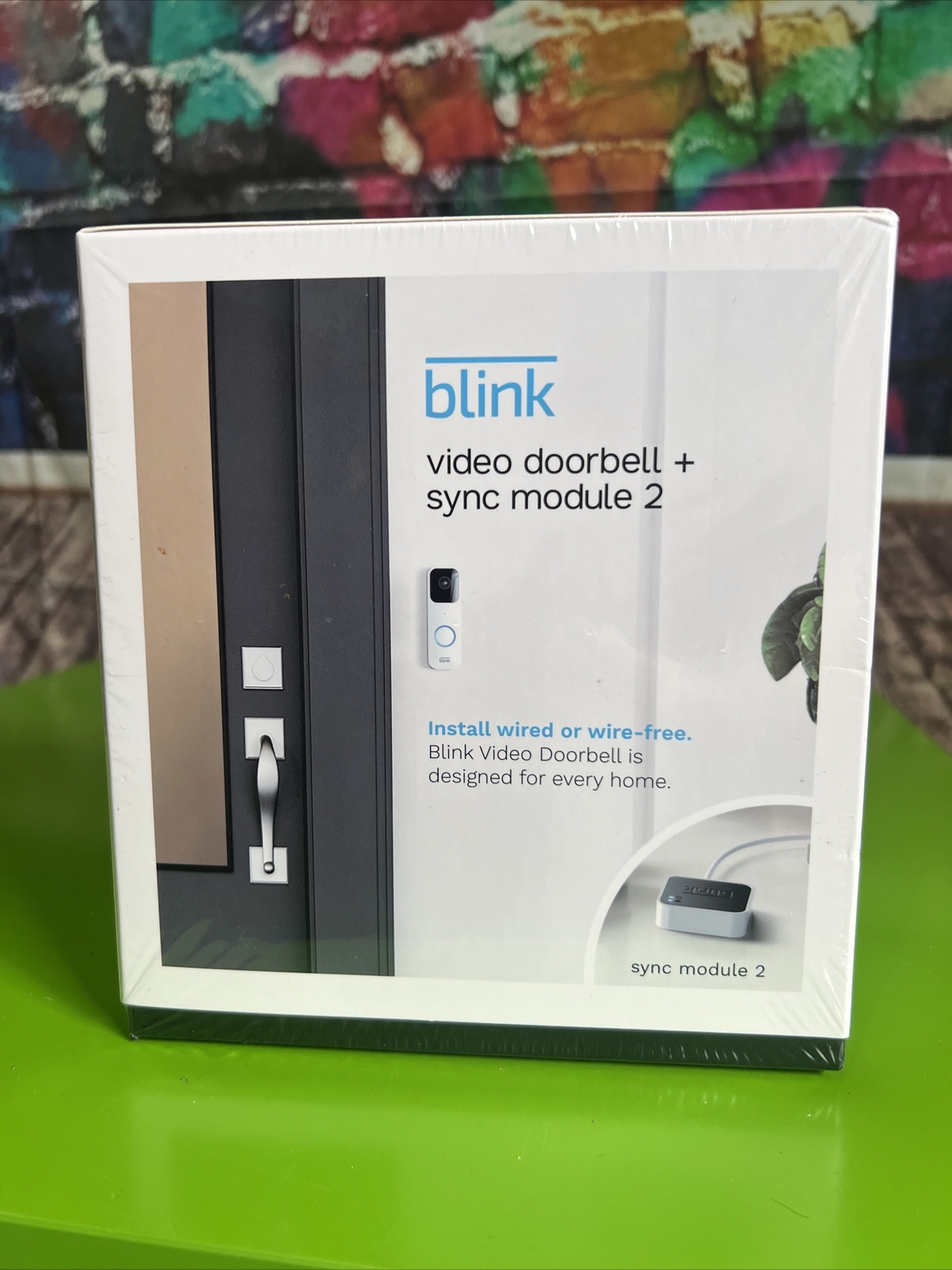 Blink Video Doorbell + Sync Module 2 Battery or Wired Chime Alerts New Open Box-image