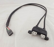 1x 1.5ft Dual USB 2.0 A Female Panel Mount To Motherboard 10P 0.1" Header Cable